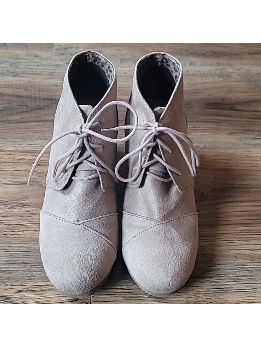 Cityclassified Wedge Ankle Booties, Size 10, Tan Suede, Boutique